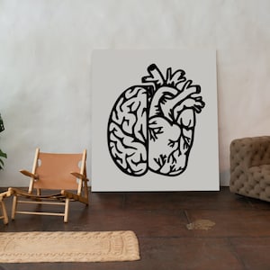 ハートとブレインカット SVG DXF ファイル ウォールステッカー PDF テンプレート CNC カッティング ルーター デジタル ベクトル インスタント ダウンロード