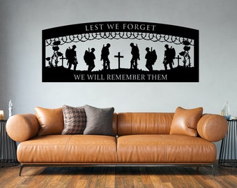 Lest We Forget, We Remember Them Designs cut svg dxf file wall sticker pdf template cnc cutting router digital vector instant download