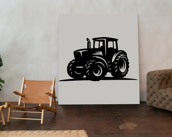 Tractor svg dxf file wall sticker pdf silhouette template cnc cutting router digital vector instant download