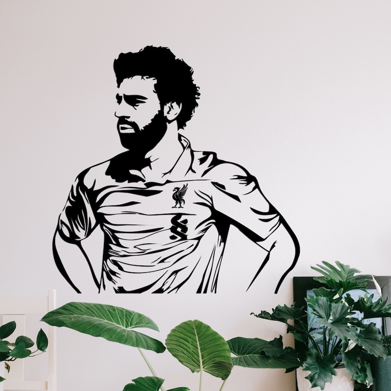 Salah Svg, Mohammed Salah Cut Svg Dxf File Wall Sticker Pdf Silhouette ...