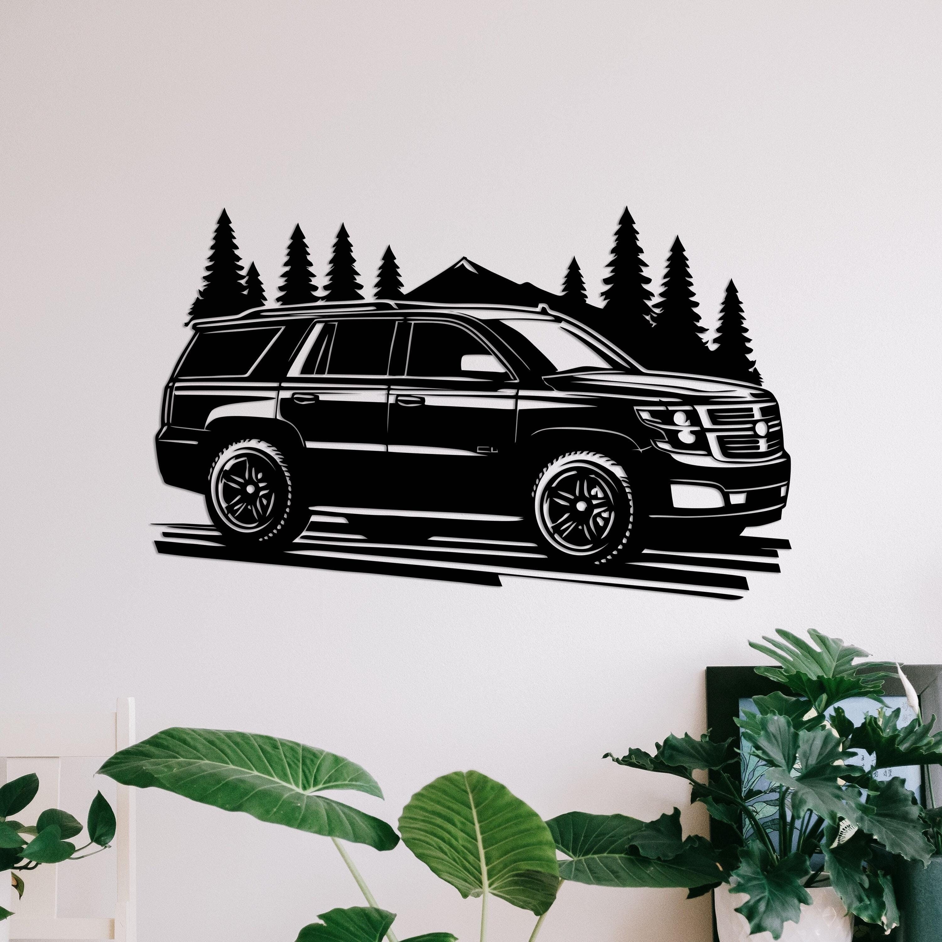 Suv car, 4x4 svg dxf file wall sticker pdf silhouette template cnc cutting router digital vector instant download