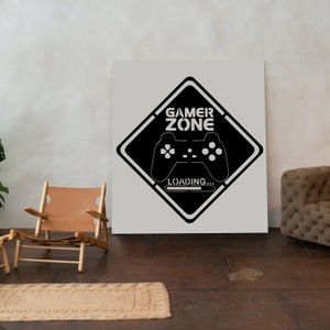 Gamer Zone, Controller svg dxf file wall sticker pdf template cnc cutting router digital vector instant download
