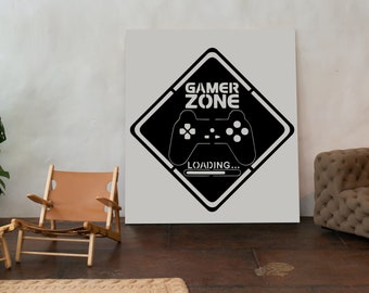 Gamer Zone, Controller svg dxf file wall sticker pdf template cnc cutting router digital vector instant download