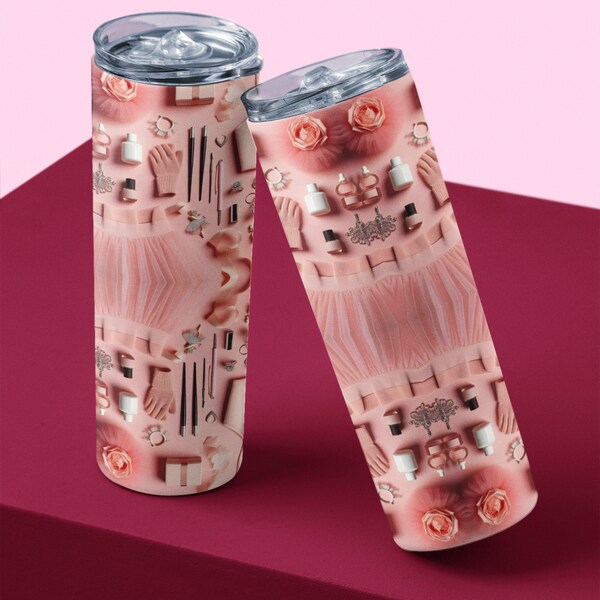 Ballet Dancer Gift Coquette Ballet Aesthetic Art Tumbler Wraparound Romantic Soft Pastel 20 oz Skinny Tumbler  Instant Download