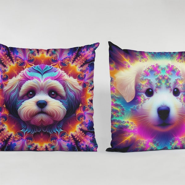 Dog Pillows, Dogs Lovers Gift, Dogs Lovers Pillows, Colorful Dogs Pillows, Duo Set  Instant Download