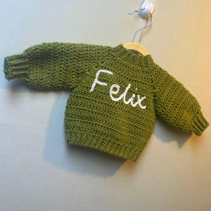 Personalised Crochet Baby Cardigan: Handmade Knit Newborn Gift
