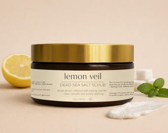Exfoliante corporal de limón y sal del Mar Muerto / Exfoliante corporal de limoncello para una piel suave / Exfoliante corporal cítrico / Regalo de spa para el cuidado personal