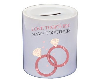 Personalized Ceramic Piggy Bank: Custom Photo Money Box, Valentine's Gift