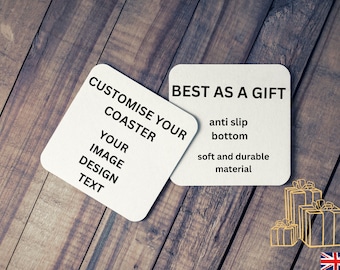 Personalized Photo Coaster: Custom Text & Image, Heat Resistant