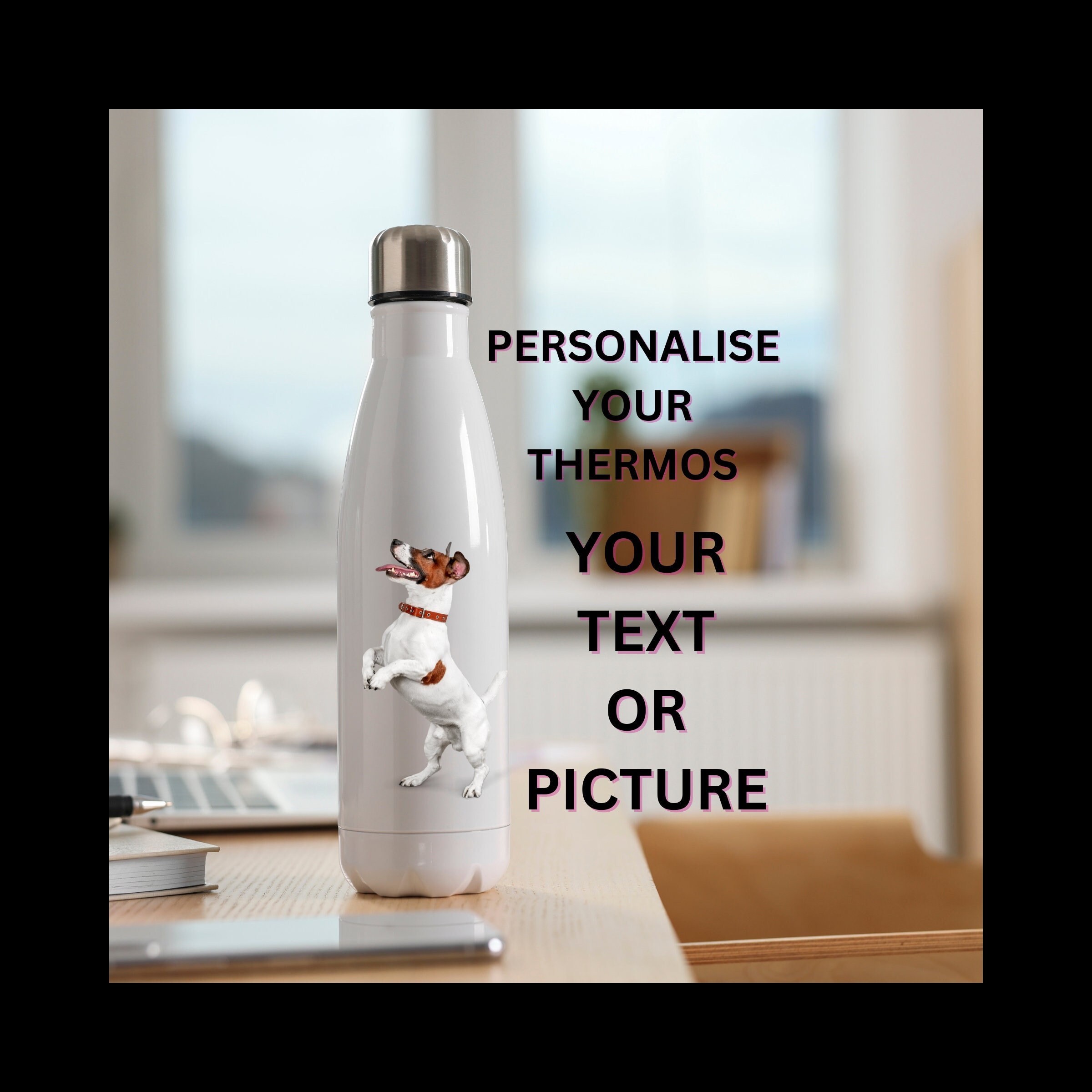 Personalized Insulated Stainless Steel 25oz Water Bottle | Elemental Custom Engraved Text Or Name | Employee Gifts | Custom Logo Engraving - Finland - View #2