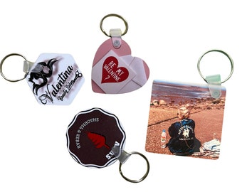 Personalized Photo Keychain: Custom Double Sided Print MDF Keyring
