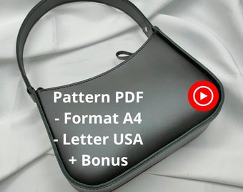 Leather bag pattern, Baguetts bag template, Shoulder Bag Sewing Pattern: Women's Handbag Template (PDF Pattern)
