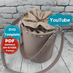 Leder DIY - Pdf Download - Taschenvorlage PDF Muster - Damentasche Schnittmuster - Damentasche Schnittmuster - Damen große Handtasche - digitales Schnittmuster pdf