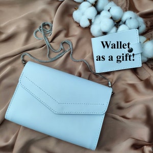 Bolso de piel blanco. Bolso bandolera para mujer. Bolso de piel para el hombro. Bolsos de piel para mujer. Bolso pequeño con cadena. Bolso de piel hecho a mano.