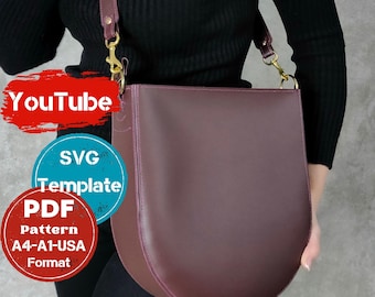 Leather Hobo Bag Pattern: Crossbody Bag Template (PDF)