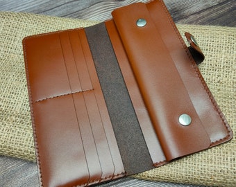 Leather Bifold Wallet Pattern PDF: Men's Long Wallet Template (Digital Download)