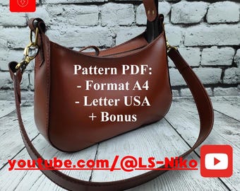 DIY leather bag - download pdf - bag template Pattern pdf - women's Bag Pattern - bag pattern - women's mini bag - digital pattern pdf