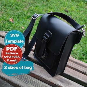 PDF Schnittmuster Leder Messenger Bag, Schultertasche, Casual Bag Schnittmuster, Leder Crossbody Bag Template, Schnittmuster Tasche für Männer