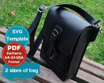 Leather Messenger Bag PDF Pattern: DIY Crossbody Bag Template
