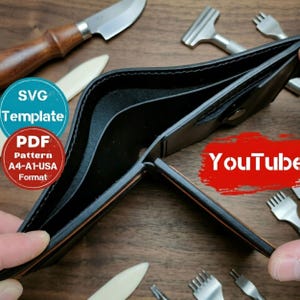 Leder Geldbörse Muster PDF und SVG, Herren Vordertasche Geldbörse Vorlage, Bifold Geldbörse Muster, Geldbörse Muster für Anfänger, Tutorial Geldbörse
