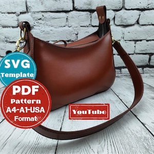 Damentasche Schnittmuster - Leder DIY - Pdf Download - Taschenvorlage PDF Muster - Schnittmuster - Damenhandtasche - digitales Muster pdf - Tasche svg