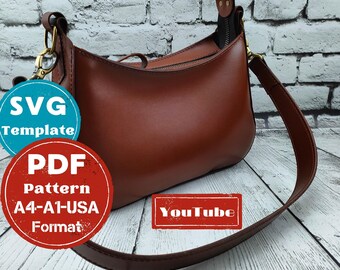 Women's Bag Pattern - DIY Leather - Download PDF - Bag Template PDF Pattern - Bag Pattern - Women's Handbag - Digital Pattern pdf - Bag svg