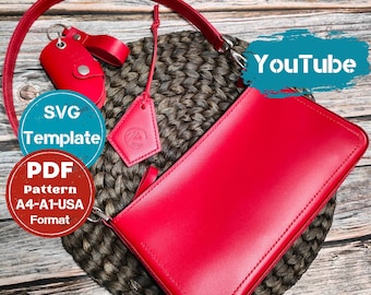Leather Handbag Sewing Pattern: Women's Shoulder Bag Template (PDF)