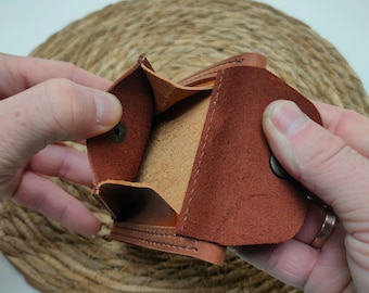 Leather Coin Purse PDF Pattern, Simple Folding Wallet (Digital Download)