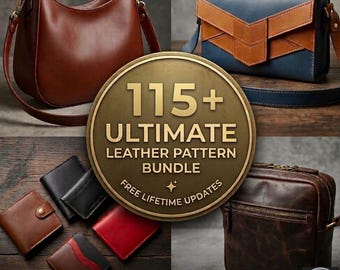 Leather Bag Pattern & Wallet Template Bundle – 115+ DIY Leathercraft Patterns (PDF | SVG)