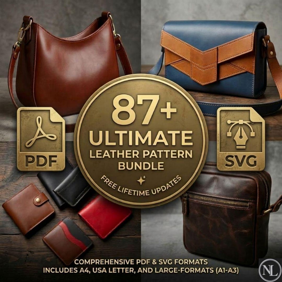 Ultimate Leather Pattern Bundle: 87+ PDF Leathercraft Patterns, Bag ...