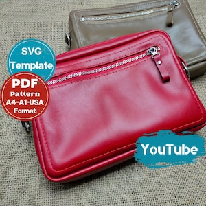 Leder DIY - Pdf Download - Taschenvorlage PDF Muster - Damen Taschenschnittmuster - Damen Mini Handtasche Schnittmuster - Digitalschnitt Cross Body