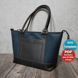 Pattern tote bag - Pattern bag pdf - Pattern shopper bag - Big bag pattern - Pattern bag for every day - template shopper bag - PDF bag