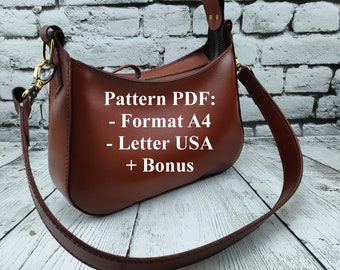 Leather DIY - Pdf Download - bag template PDF Pattern - womens bag pattern - bag pattern - women's mini handbag - digital pattern pdf