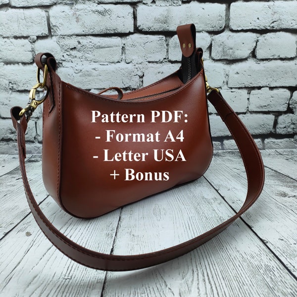 Leather DIY - Pdf Download - bag template PDF Pattern - womens bag pattern - bag pattern - women's mini handbag - digital pattern pdf