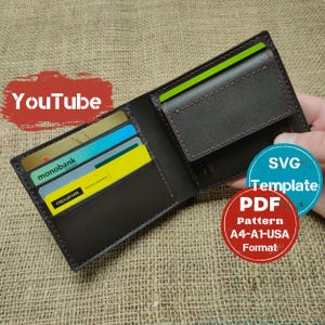 Leder Geldbörse Muster PDF Bifold Wallet Template PDF Herren Geldbörse Muster A4 oder Letter A Leder Bifold Wallet Template Ledervorlage PDF