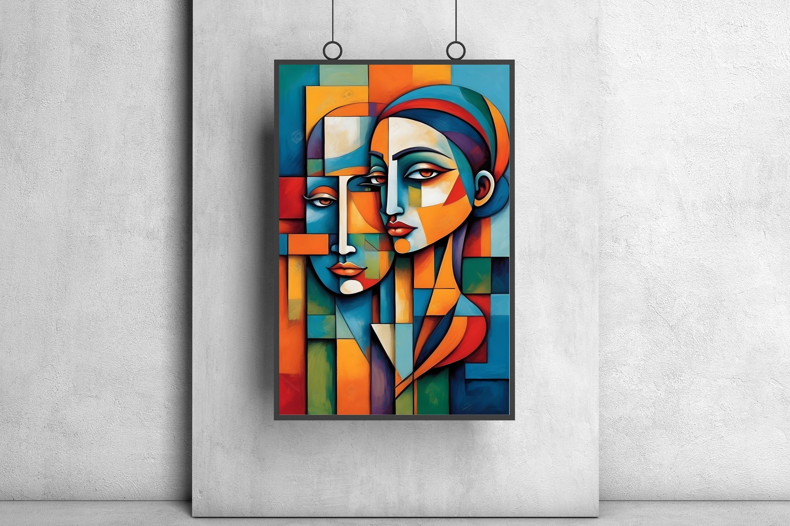 Cubism Style Wall Art, Modern Abstract Art, Luxury Painting