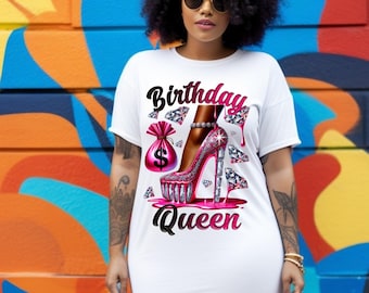 Paquete PNG de tacones glamurosos de reina de cumpleaños / Bolsa de dinero de diamantes (Descarga digital)
