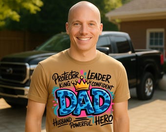 Blue Camo Dad Crown PNG: Father's Day Sublimation Design (Digital Download)