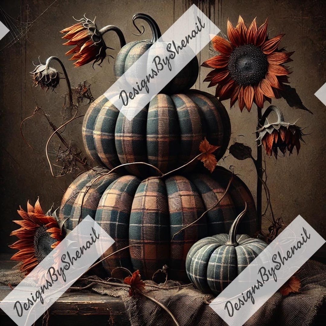 Rustic Plaid Fabric Pumpkins | Fall & Halloween Stacked Pumpkin Decor ...