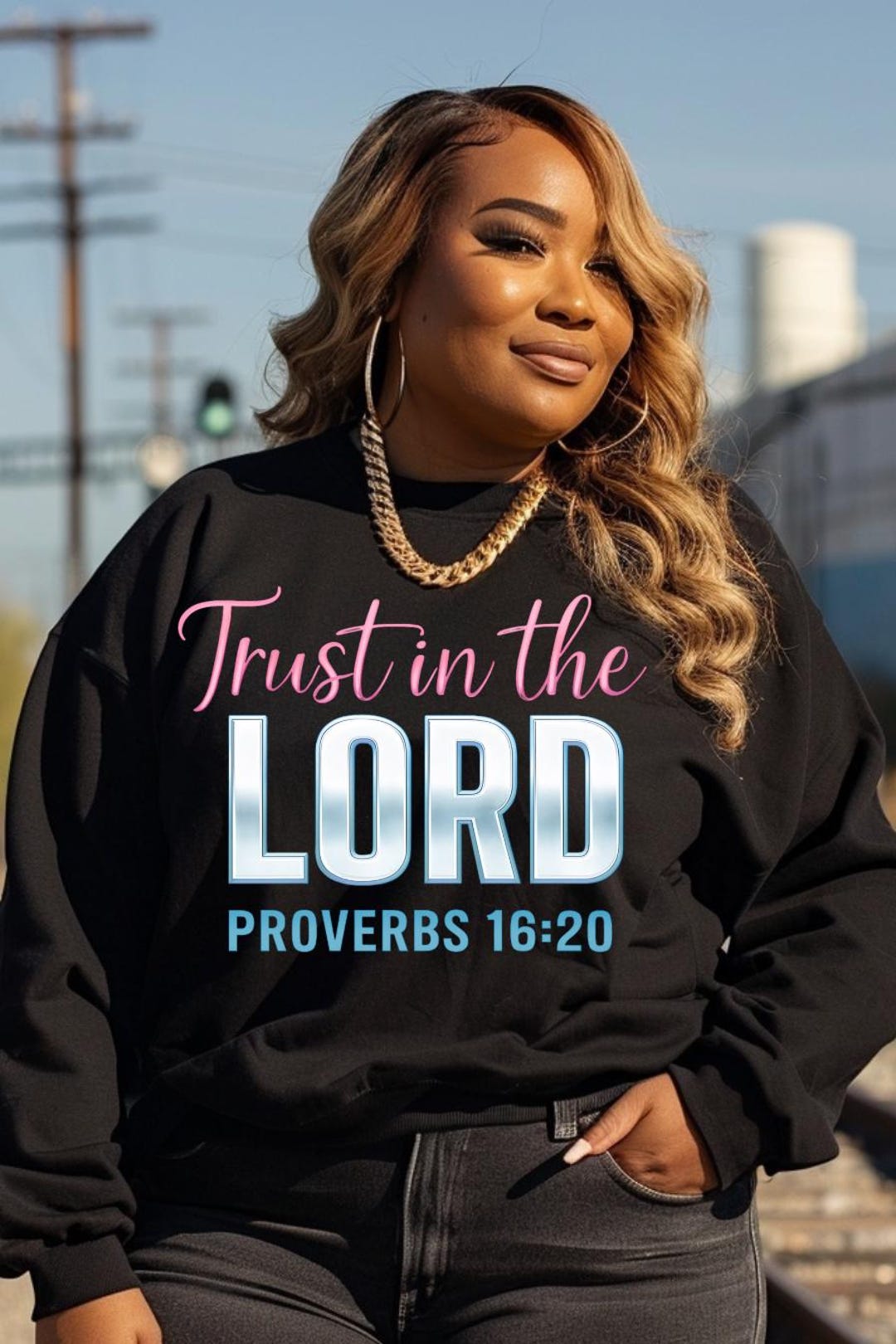 Trust in the Lord PNG | Proverbs 16:20 Bible Verse Design | Pink Blue ...