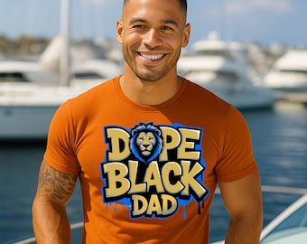 Dope Black Dad PNG | Lion Graphic, Afrocentric Design (Digital Download)