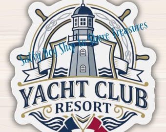 Yacht Club Resort Die-Cut Magnet | Lighthouse Nautical Sticker