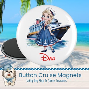 Aimant personnalisé pour porte de croisière Elsa, aimant de cabine, souvenir de vacances nautiques, aimant La Reine des neiges, cadeau de rallonge de poisson