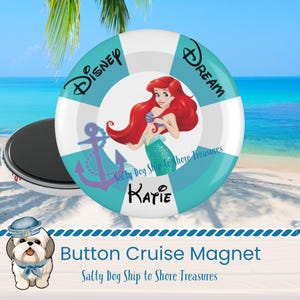 Nautical Mermaid Cruise Magnet, Little Mermaid Stateroom Door Magnet, Fish Extender Gift, Nautical Refrigerator Magnet, Princess Magnet