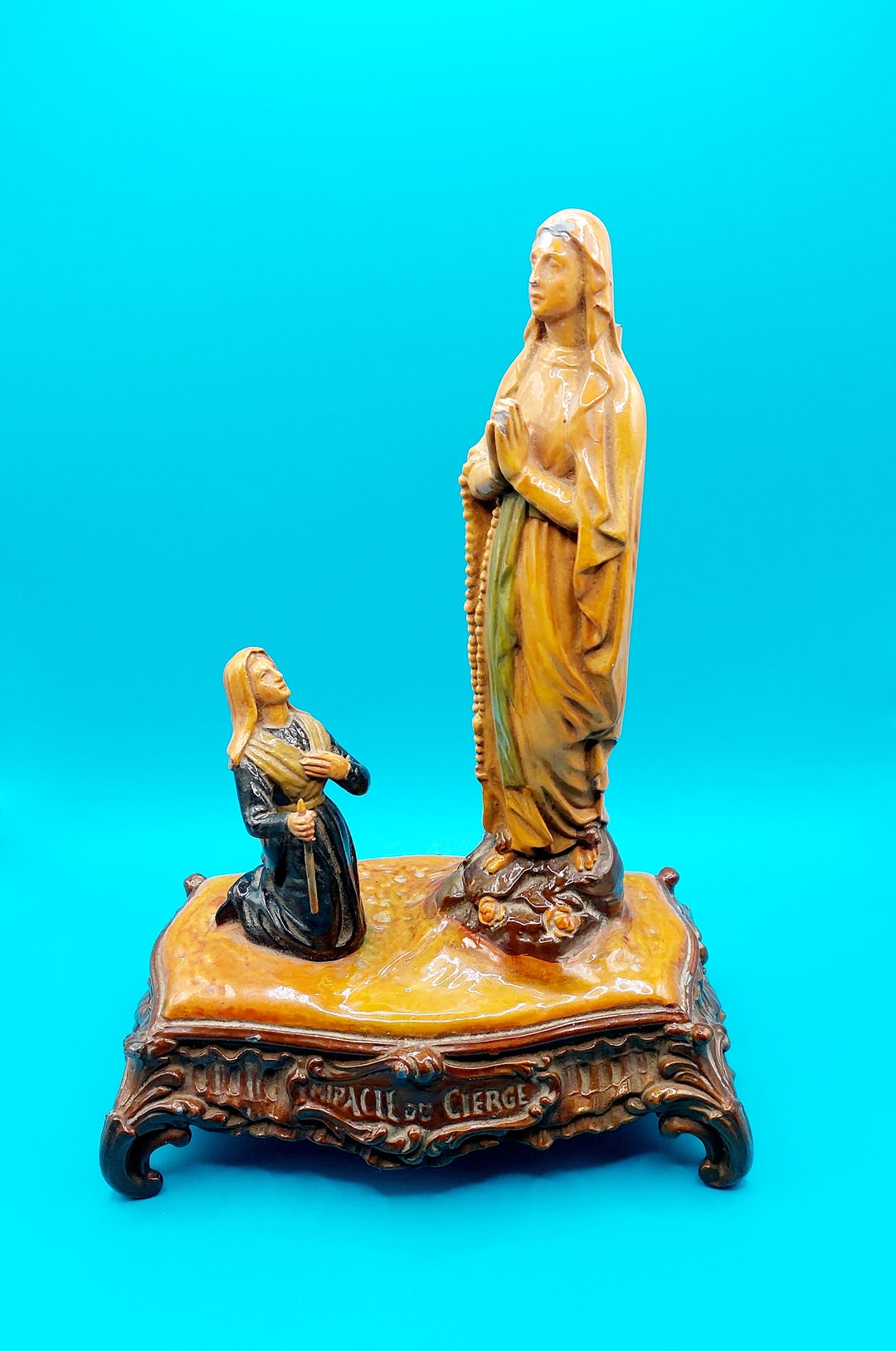 Religious Musical Altar, Vintage Religious Music Box, Virgin of Lourdes