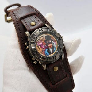 FIGMENT & DREAMFINDER Unique &quot;Steampunk Cargo Band Men&#39;s Character Watch M-15