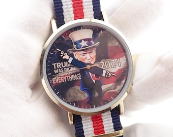 TRUMP 2024 "Trump aveva ragione su tutto" Orologio da uomo con lancette sagomate M-96