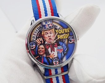 TRUMP 2024 &quot;Your Fired Karmella&quot; 42mm Election Custom Rare! Unisex CHARACTER WATCH M-90