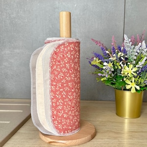 Reusable Paperless Kitchen Towels - Cotton Flannel Unpaper Towel Roll - Zero waste kitchen accessories