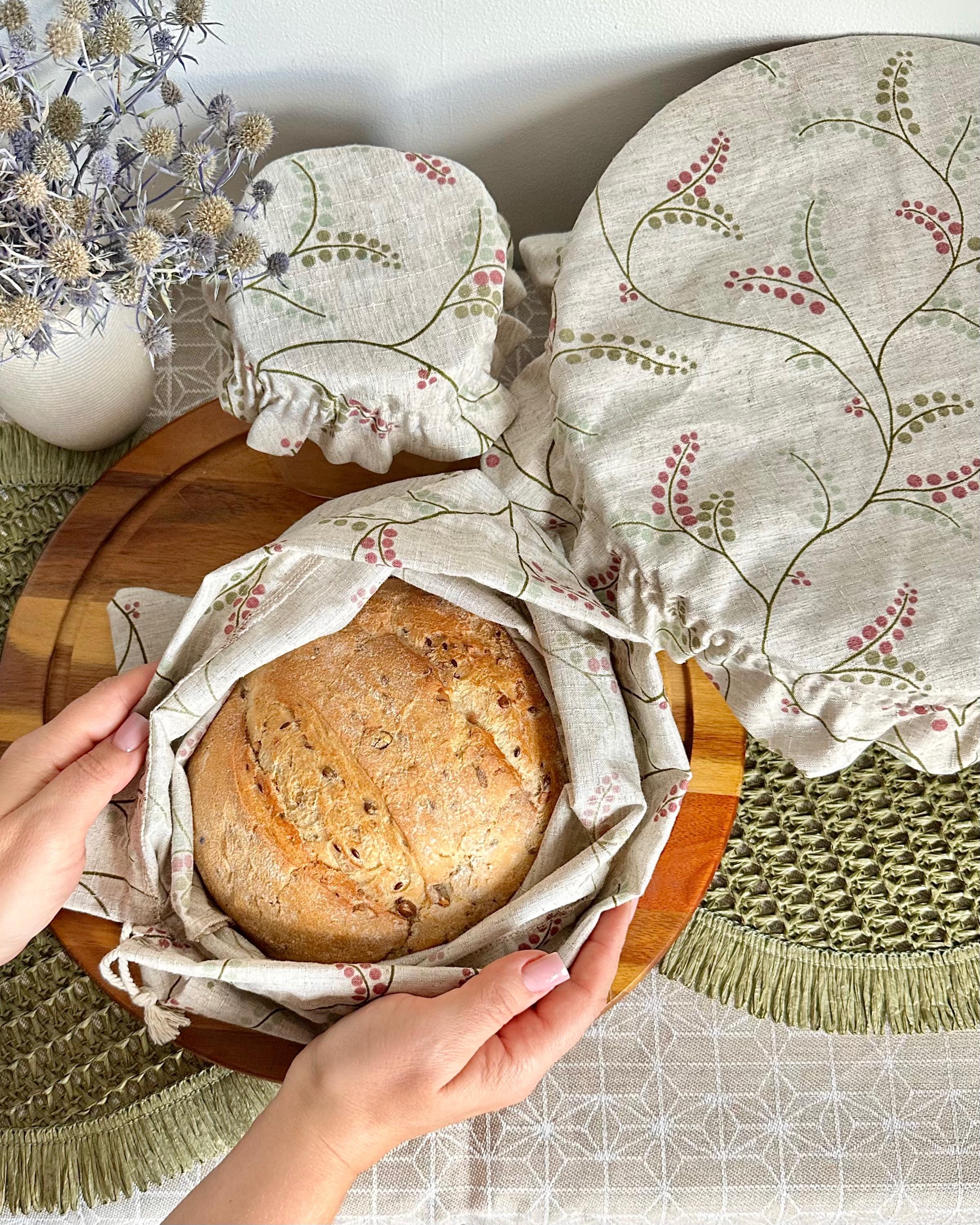 100% Linen Sourdough Bread Bag - Zero Waste Bread Cloth - Reusable ...
